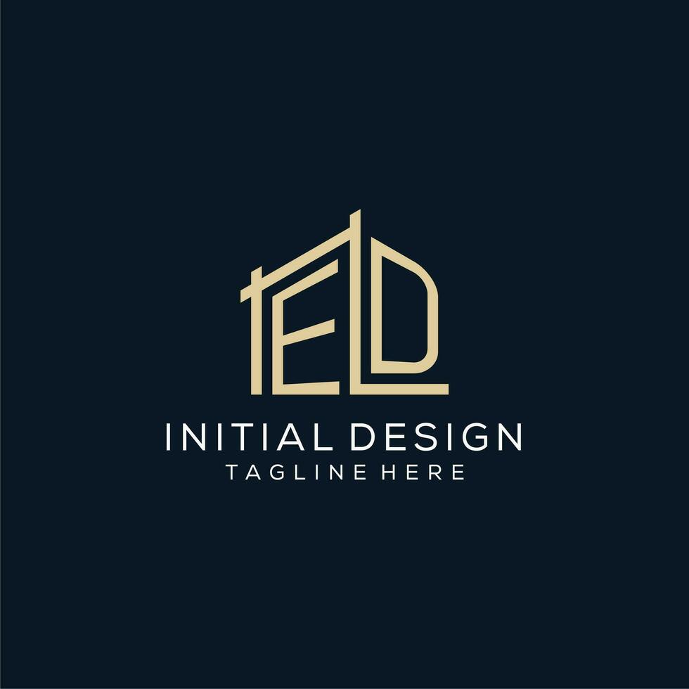 initiale ed logo, nettoyer et moderne architectural et construction logo conception vecteur