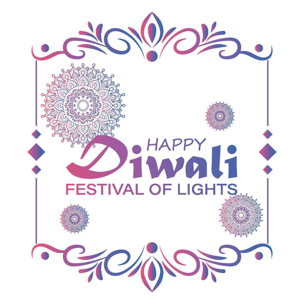 content Diwali, Festival de lumières, papier graphique de Indien rangoli, d'or lumières, coloré décoratif arrière-plan, bleu magenta Contexte vecteur