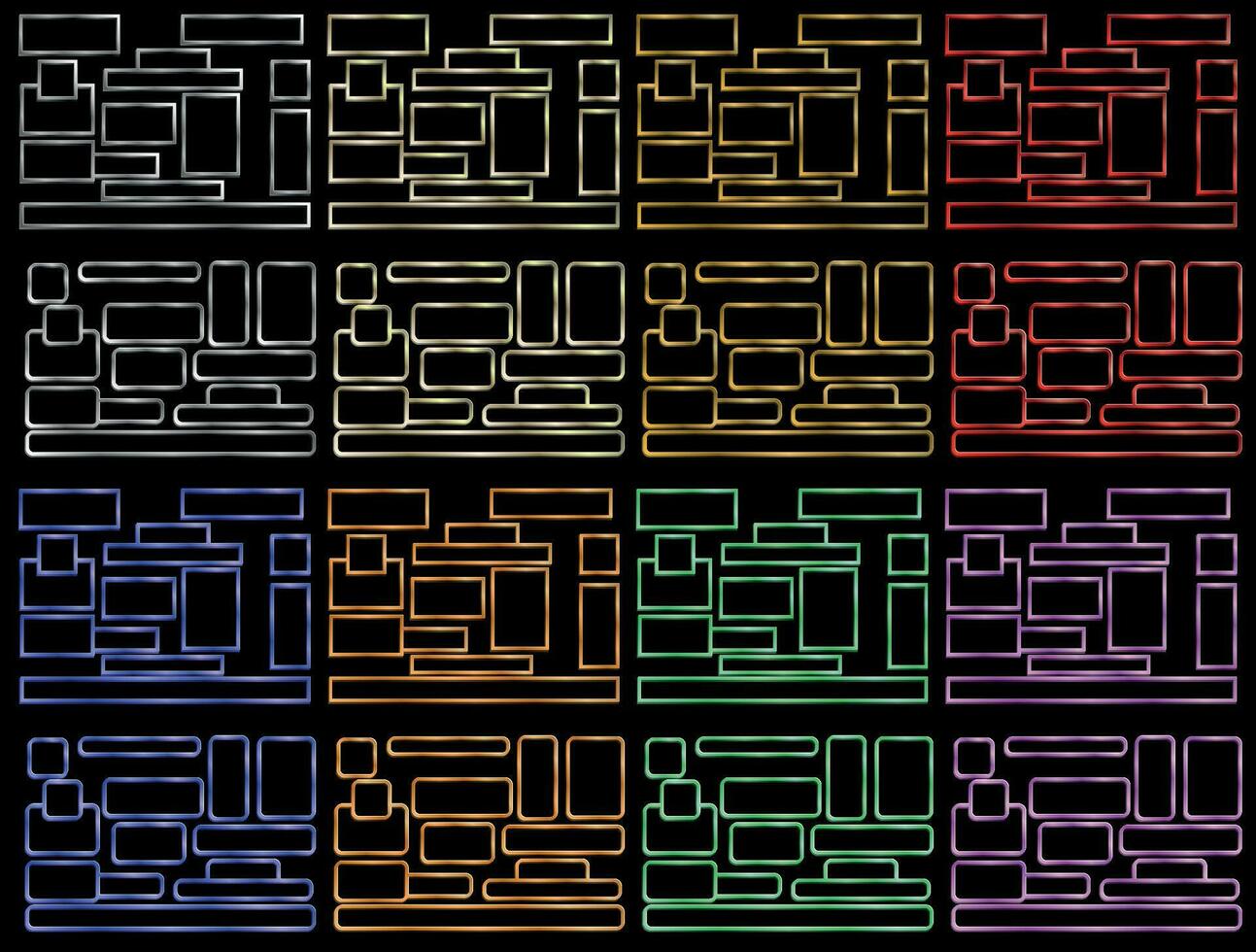 ensemble de métallique carré cadres dans vecteur