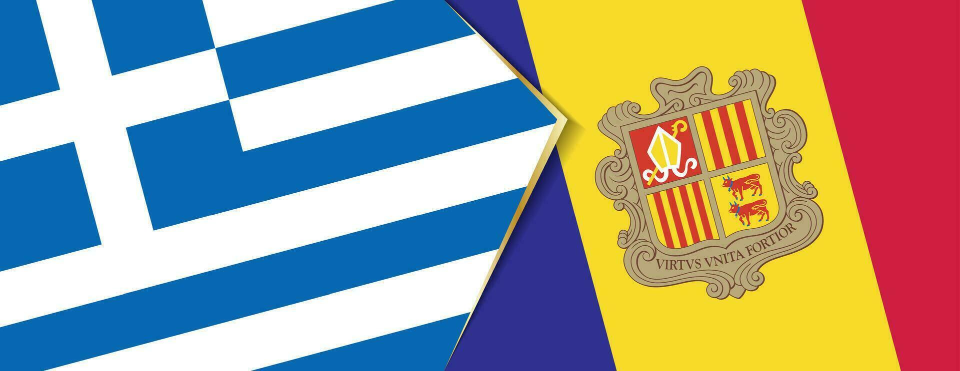 Grèce et andorre drapeaux, deux vecteur drapeaux.