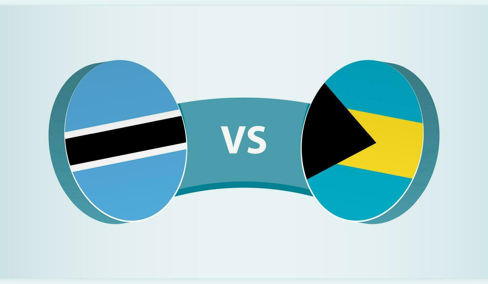 le botswana contre le bahamas, équipe des sports compétition concept. vecteur