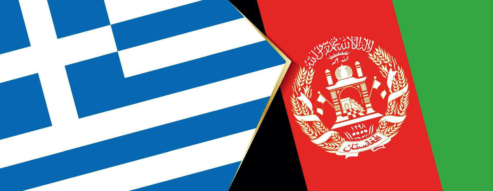 Grèce et afghanistan drapeaux, deux vecteur drapeaux.