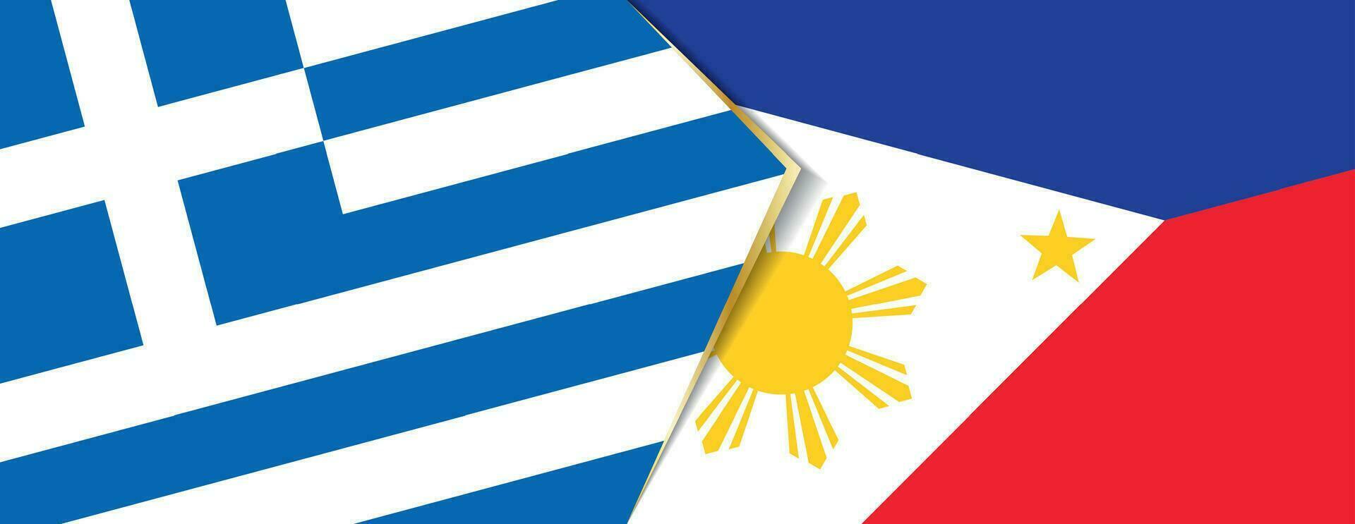 Grèce et philippines drapeaux, deux vecteur drapeaux.