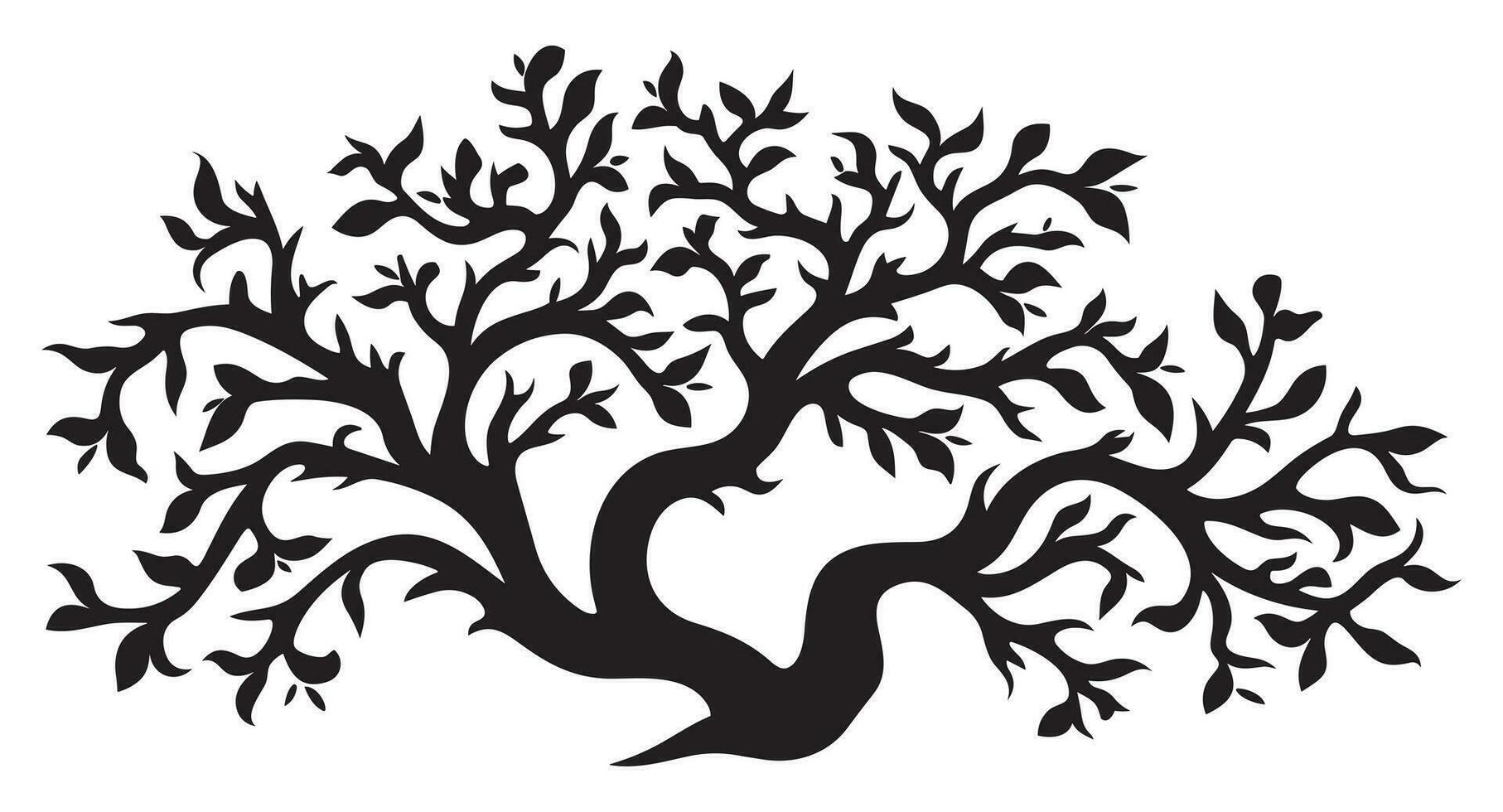 abstrait vibrant arbre logo conception, racine vecteur, arbre logo, arbre de la vie icône sur blanc arrière-plan, mur décor, mur art vecteur