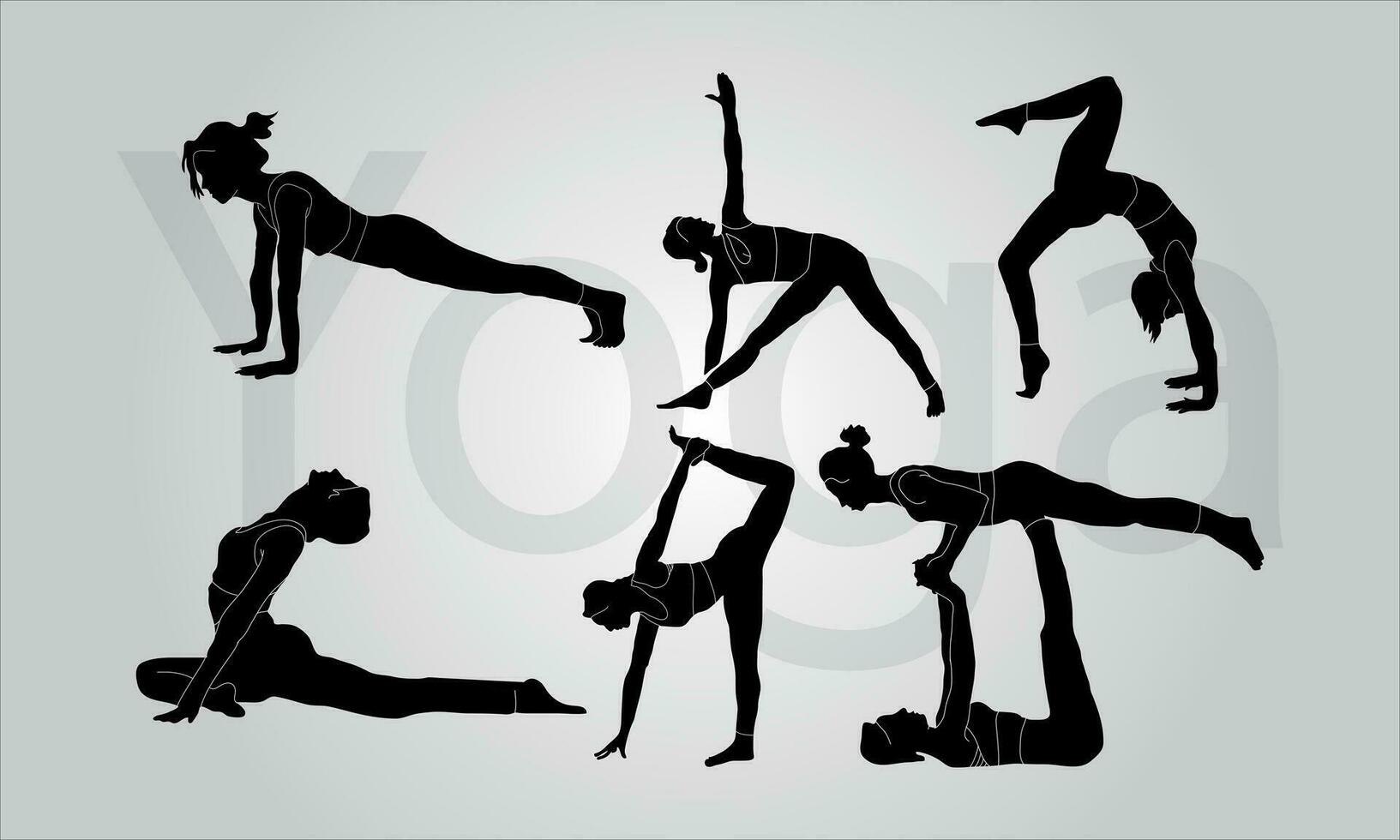 yoga vecteur silhouettes femme Faire yoga san conception