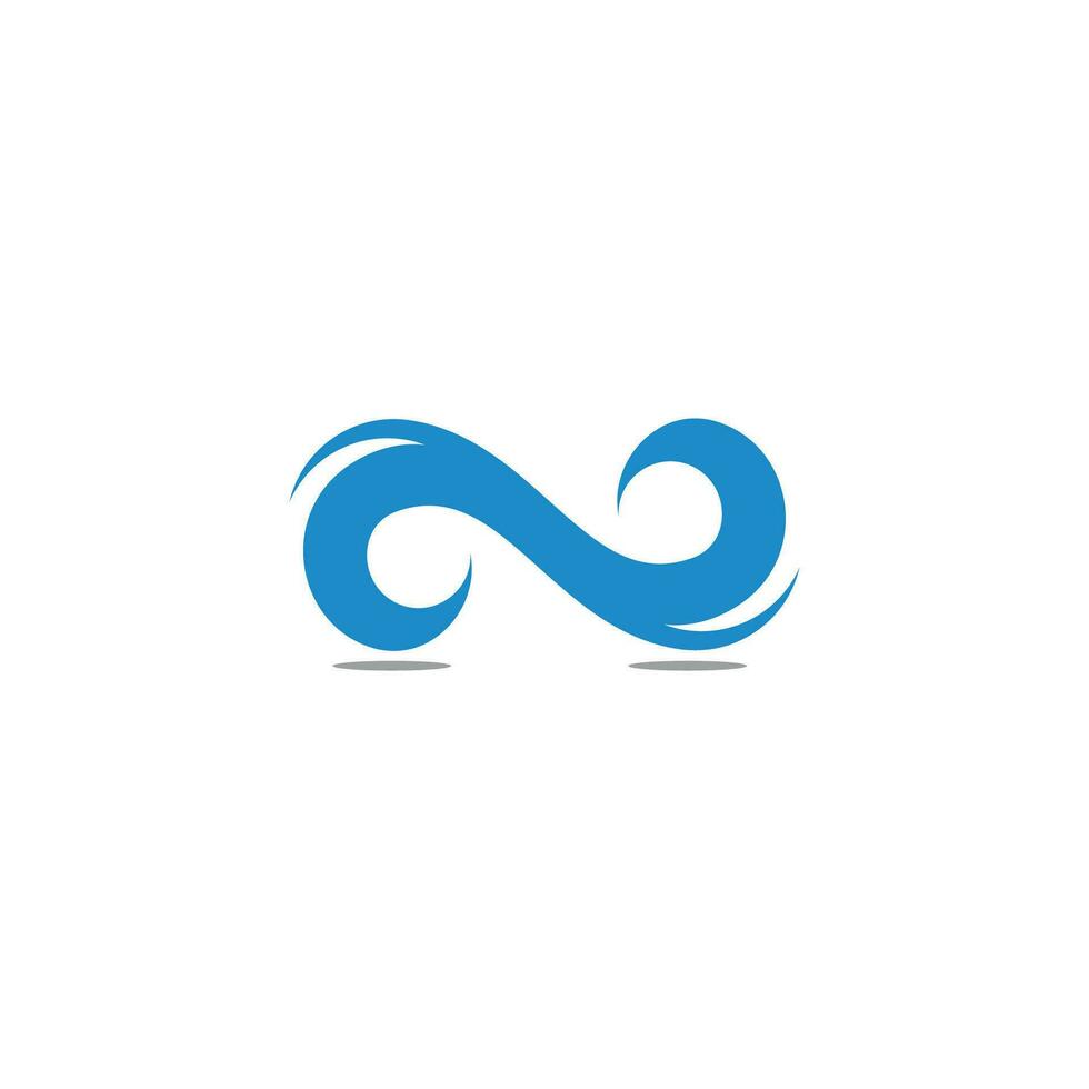 Facile ondulé forme bleu l'eau mouvement symbole logo vecteur