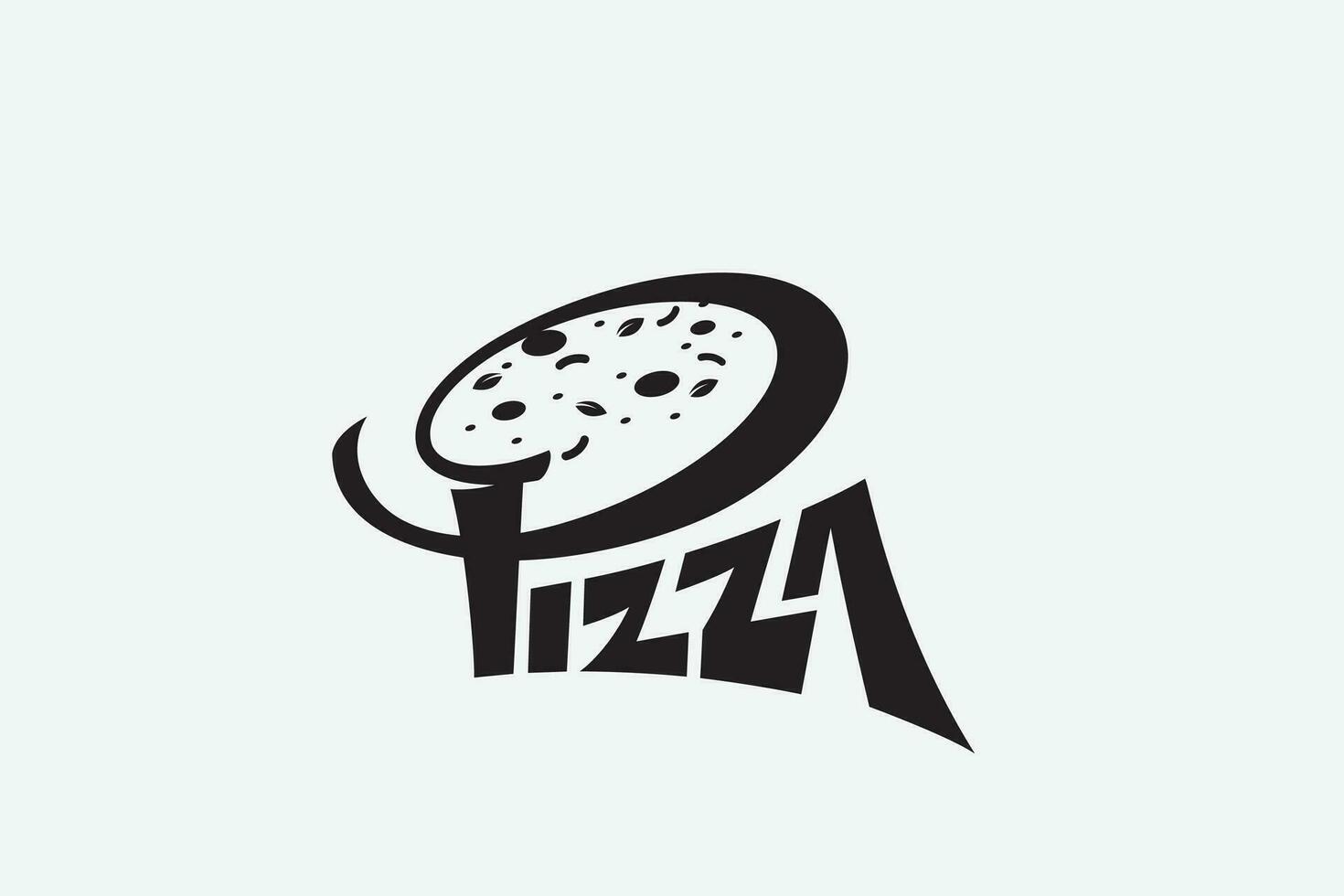Pizza caractères logo. Pizza logo modèle avec une combinaison de Pizza caractères et une Pizza sur le lettre p vecteur