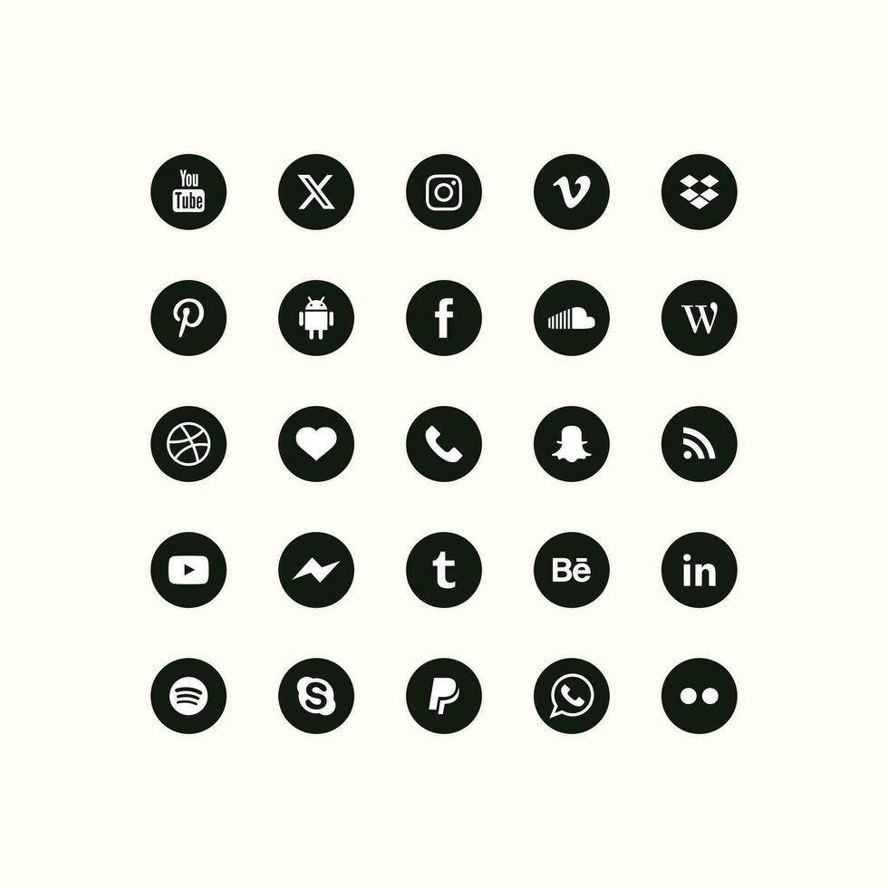 social médias logos dans une clair vecteur format