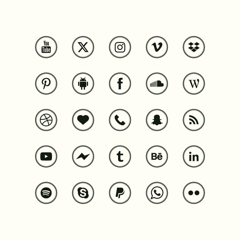 social médias logos dans une clair vecteur format