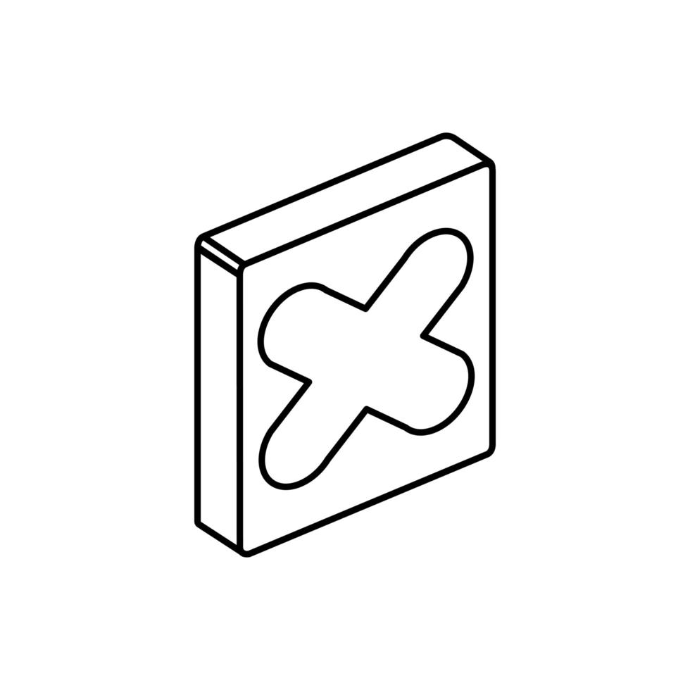 conception de vecteur de bouton x isométrique isolé