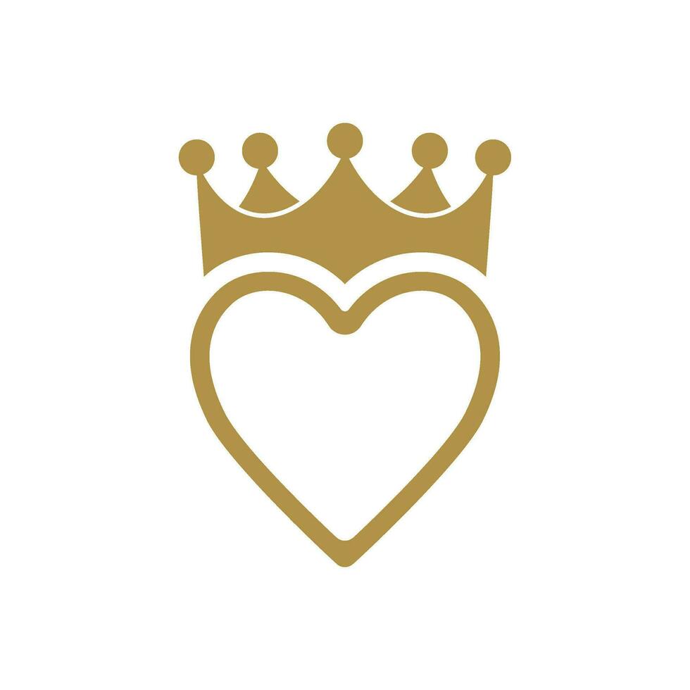 Roi cœur vecteur logo modèle