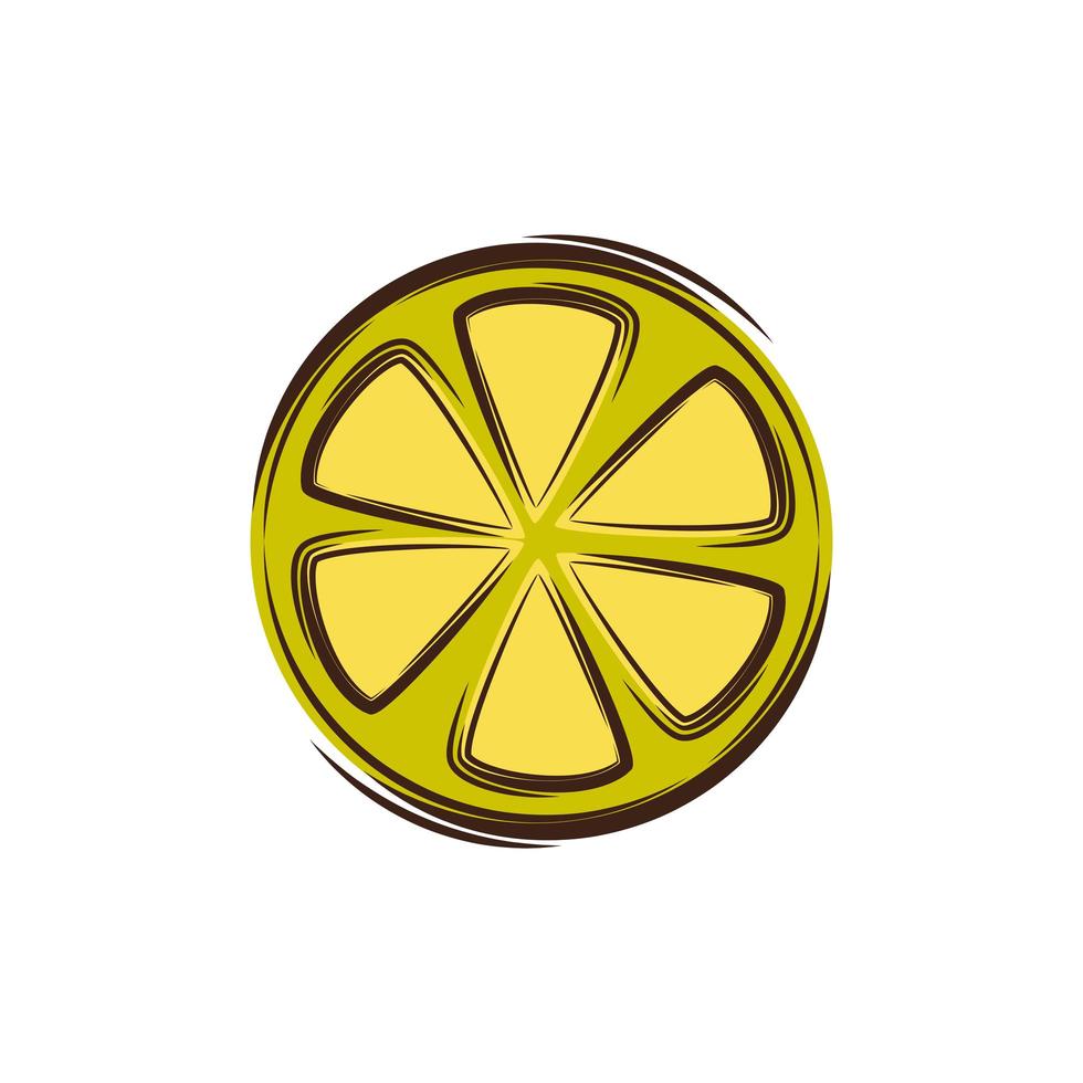 tranche de citron fruits frais icône isolé vecteur