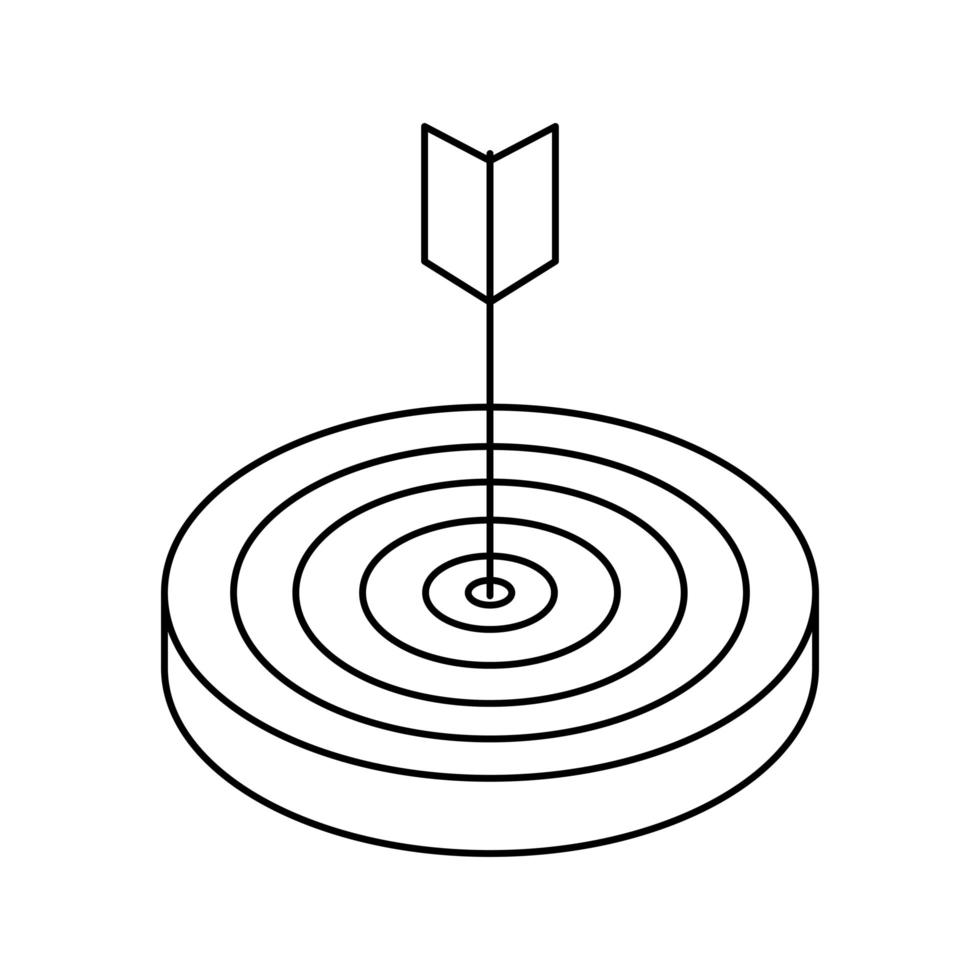 cible avec l'icône de style de ligne de flèche vecteur