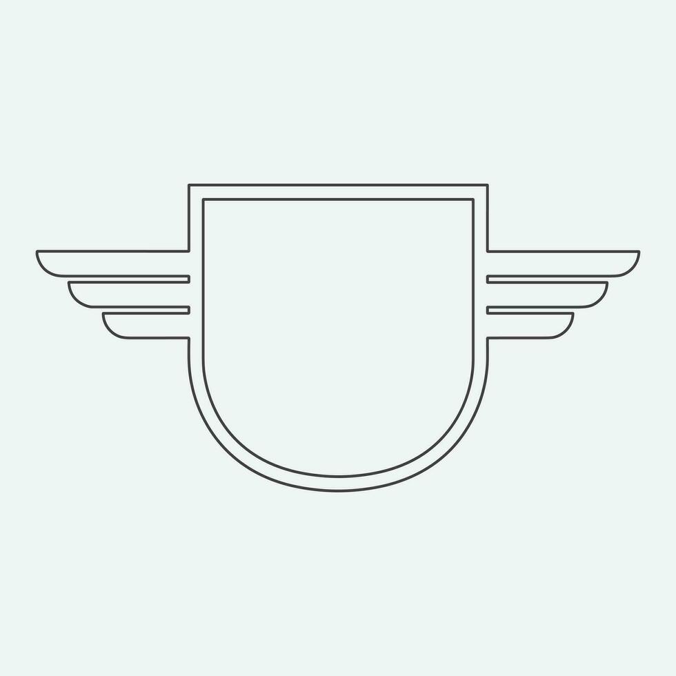 ailes icône dans Facile style contour vecteur