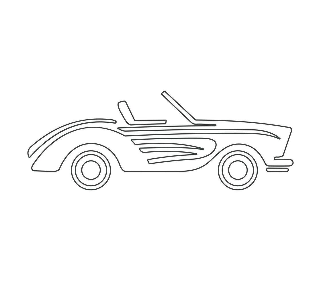 moderne voiture minimaliste ligne illustration. voiture contour vecteur