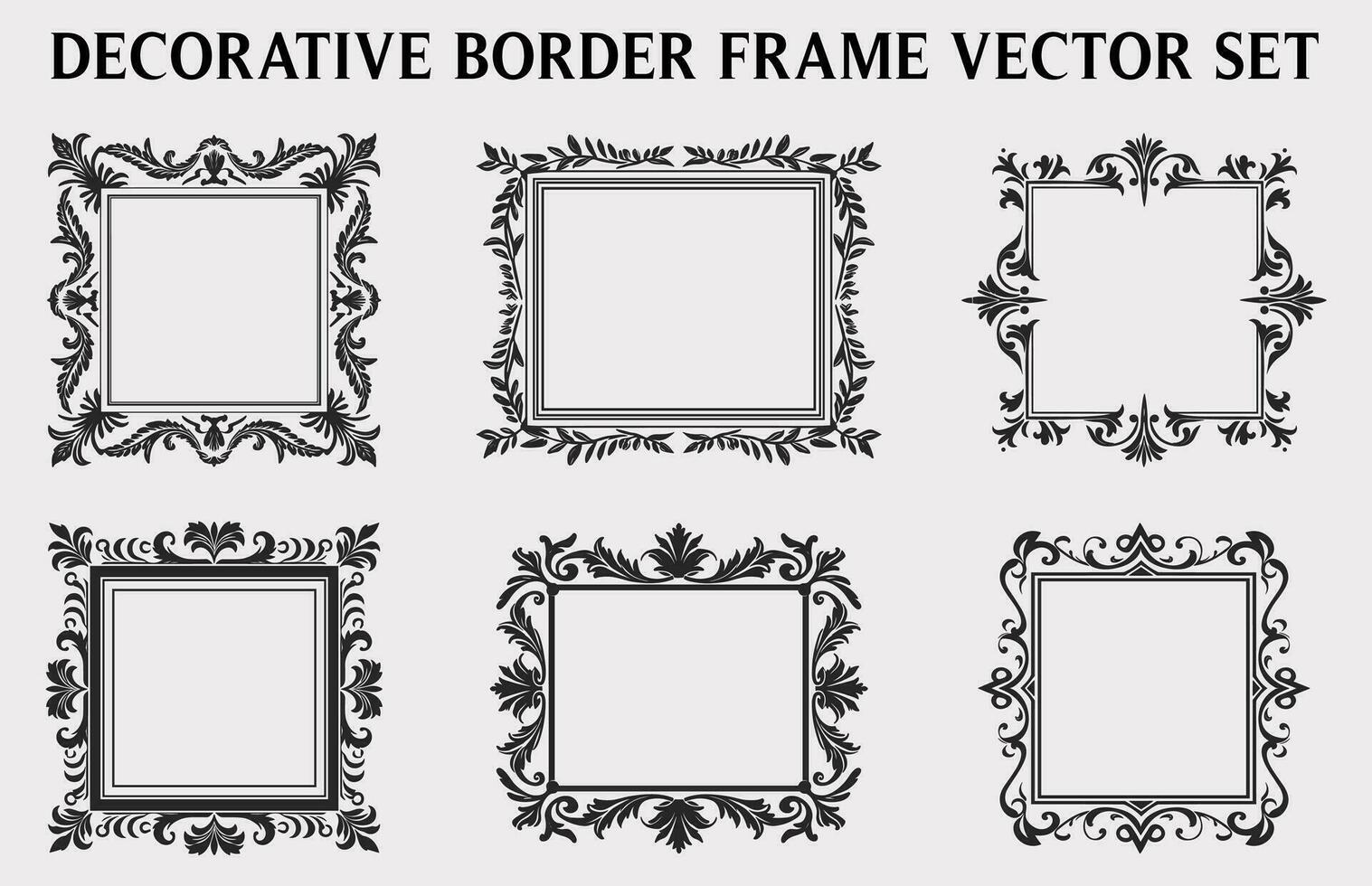 ancien décoratif ornemental rectangle Cadre vecteur ensemble, rétro vecteur ornemental les frontières et filigrane floral ornements