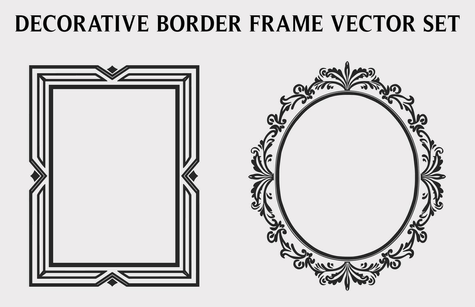 ancien décoratif ornemental rectangle Cadre vecteur ensemble, rétro vecteur ornemental les frontières et filigrane floral ornements