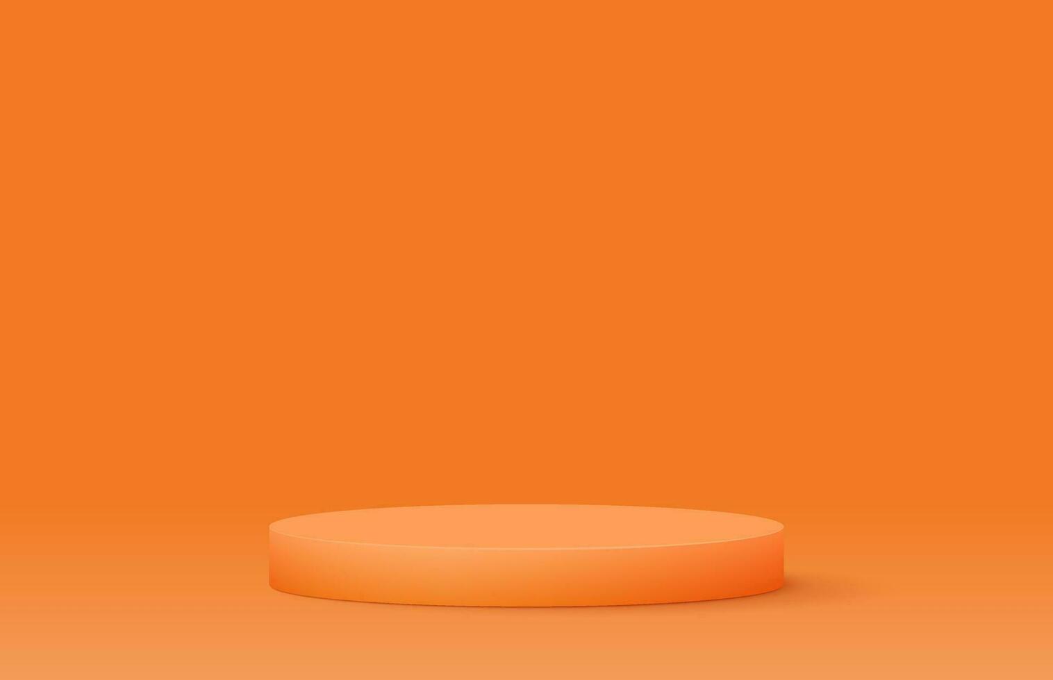 Orange podium réaliste 3d conception, coloré le rendu, vecteur illustration