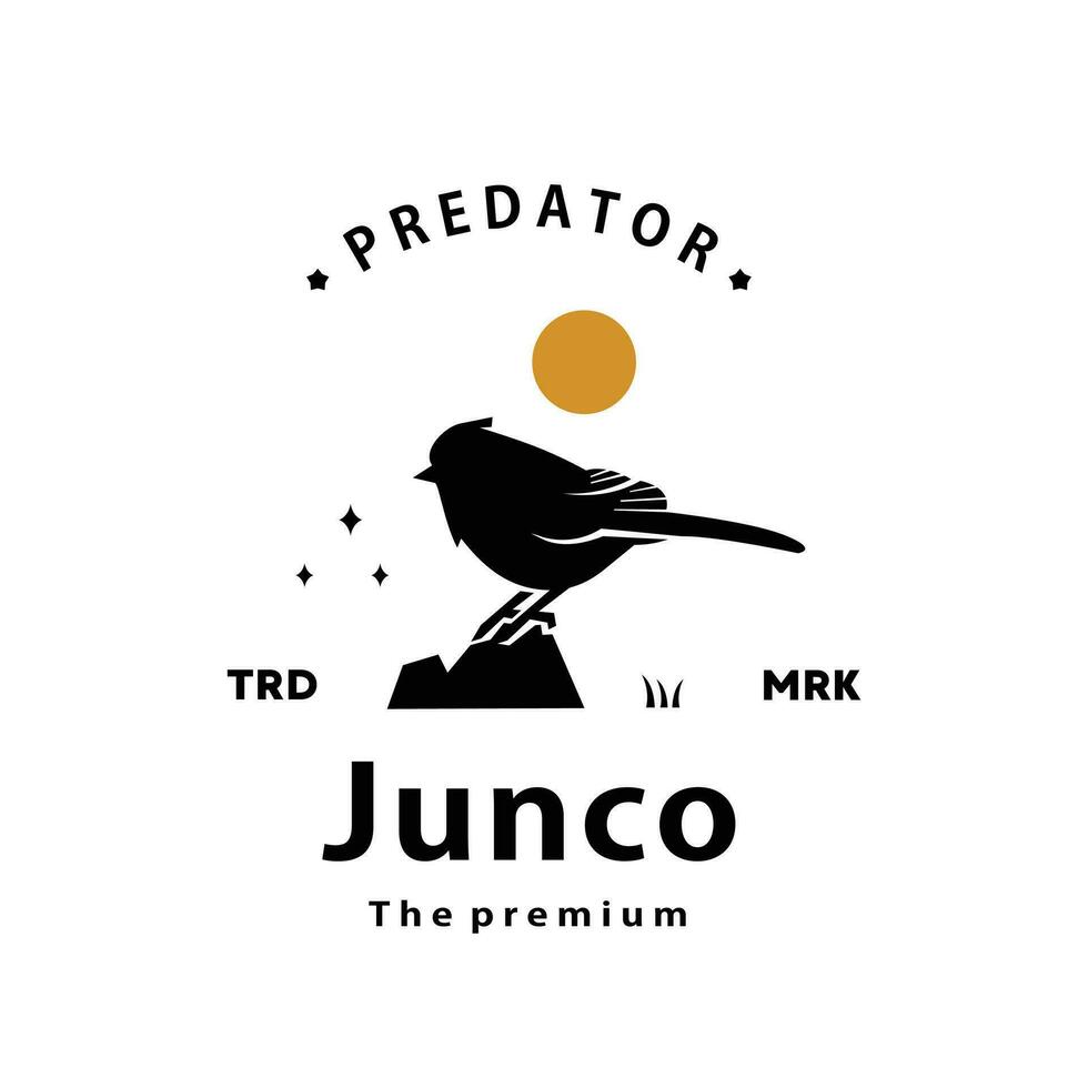 ancien rétro branché Junco logo vecteur silhouette art icône