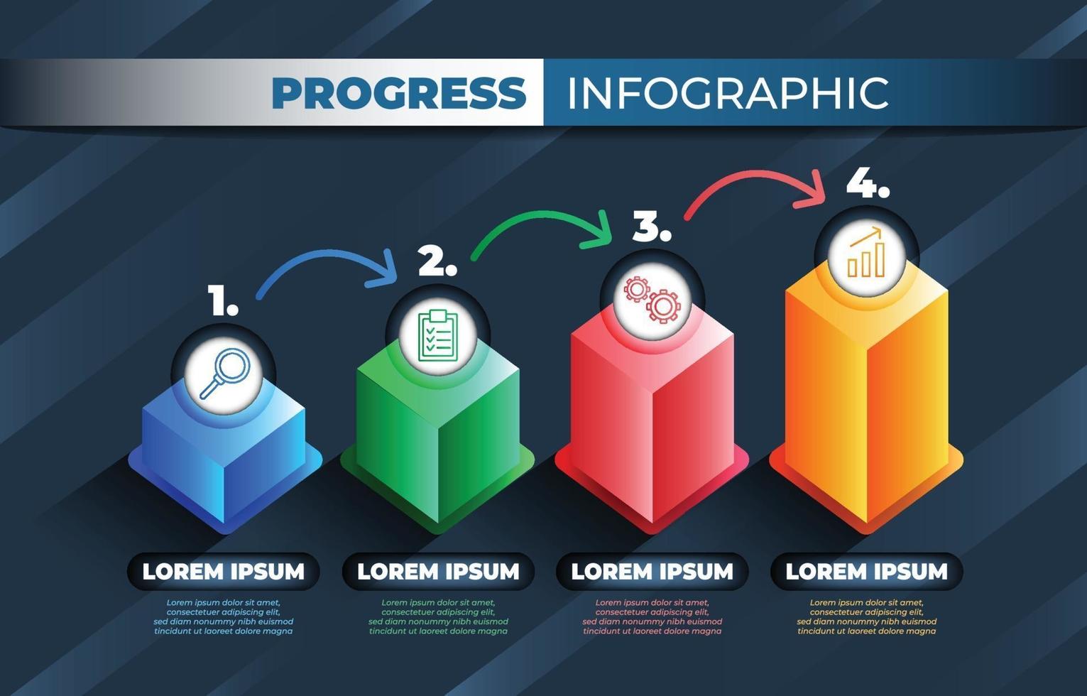 modèle de fond d'infographie de progrès vecteur