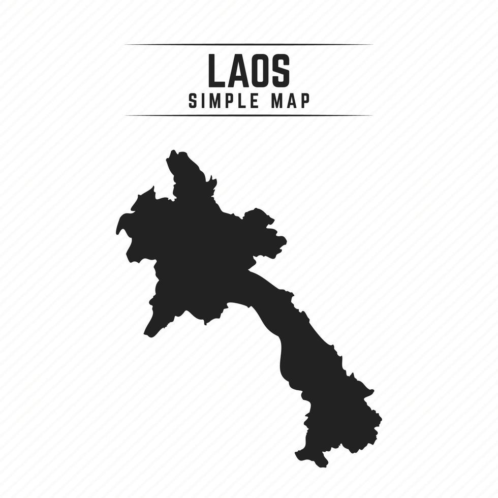 Carte noire simple du Laos isolé sur fond blanc vecteur