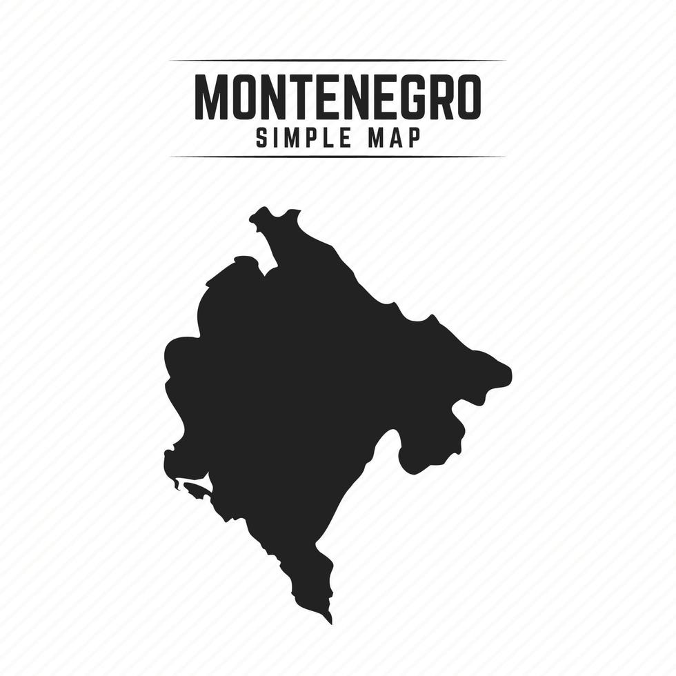 Carte noire simple du Monténégro isolé sur fond blanc vecteur