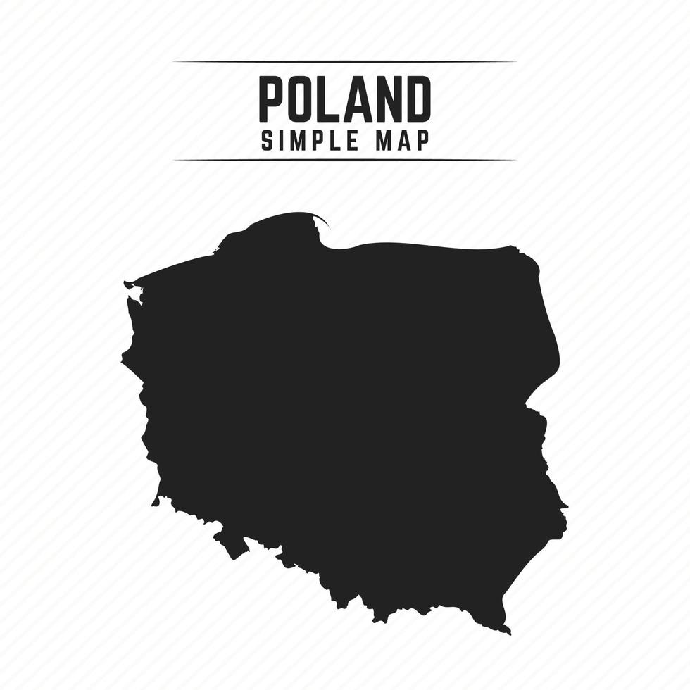 Carte noire simple de la Pologne isolé sur fond blanc vecteur