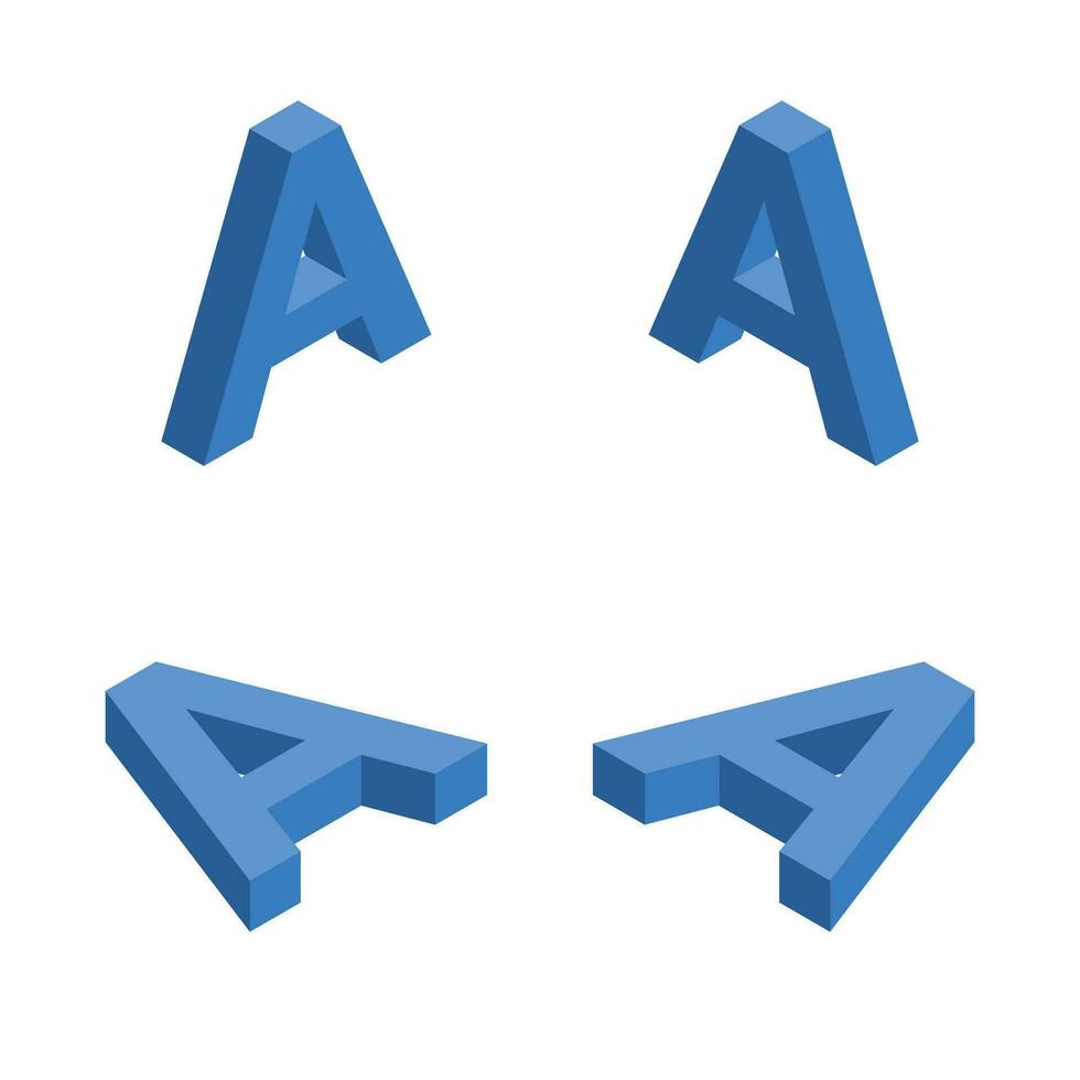 isométrique lettre un. modèle pour création logos. vecteur