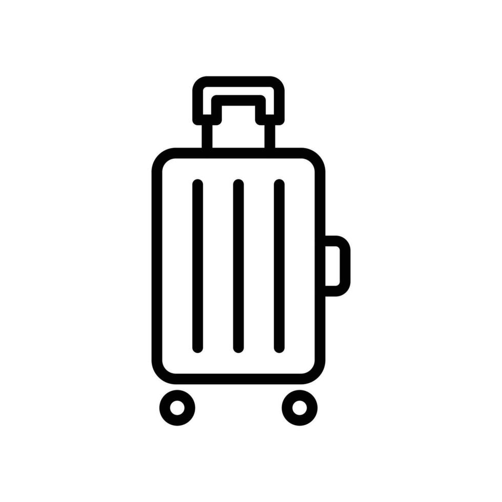 bagage, Voyage valise, bagages, porter sur sac icône dans ligne style conception isolé sur blanc Contexte. modifiable accident vasculaire cérébral. vecteur