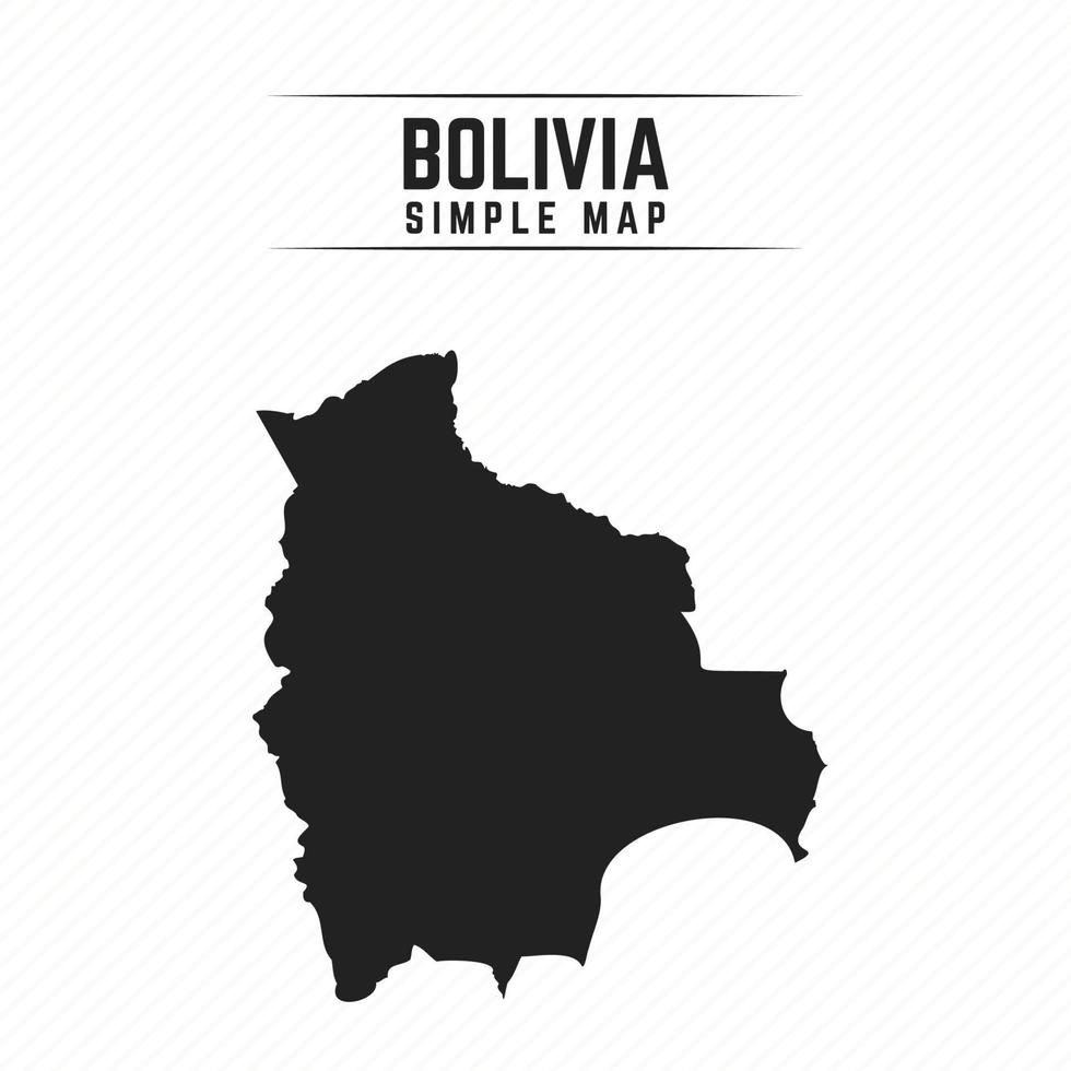 Carte noire simple de la Bolivie isolé sur fond blanc vecteur