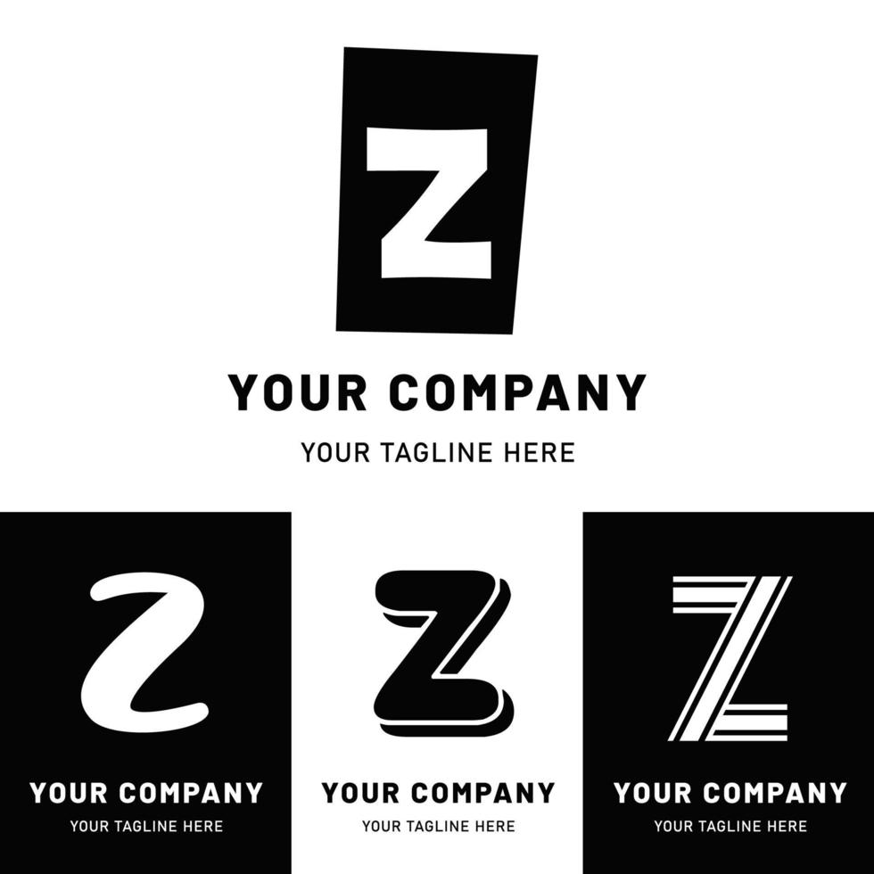 ensemble de logos lettre minuscule z vecteur
