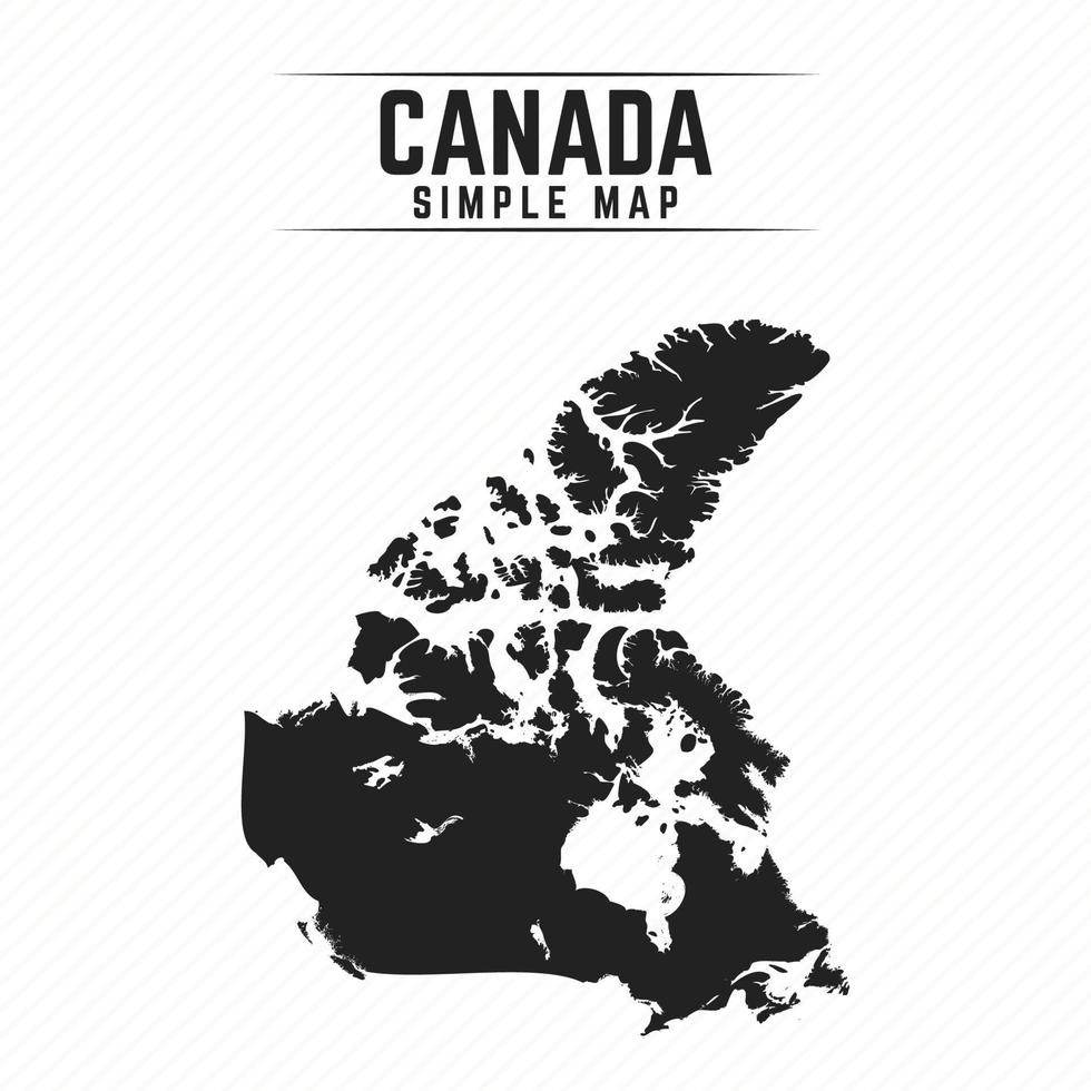 Carte noire simple du Canada isolé sur fond blanc vecteur