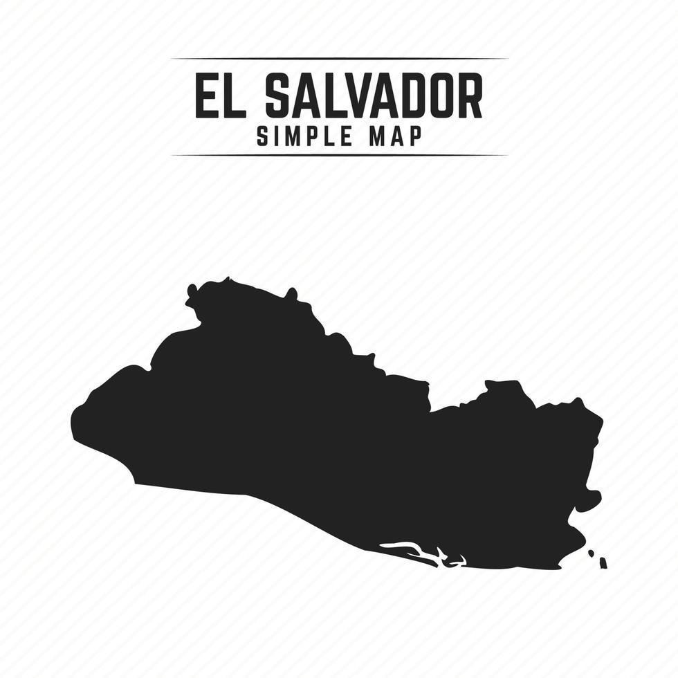 Carte noire simple d'El Salvador isolé sur fond blanc vecteur