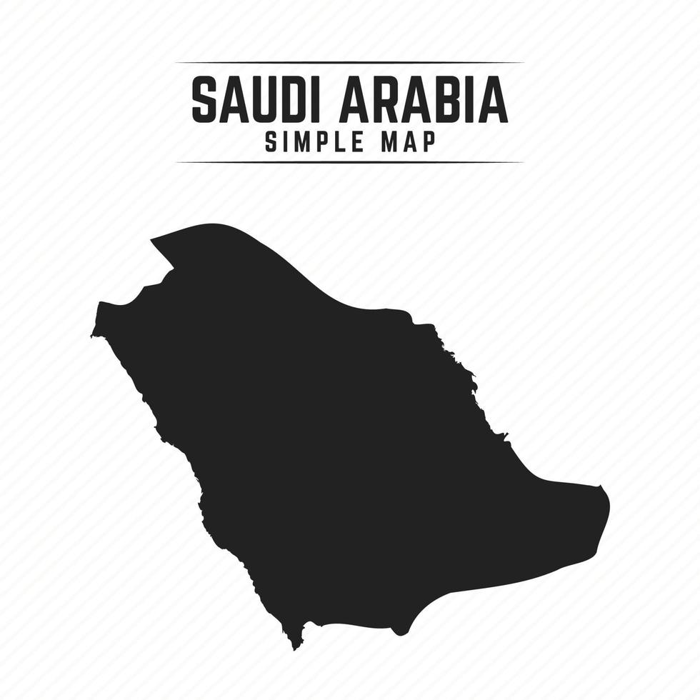 Carte noire simple de l'Arabie saoudite isolé sur fond blanc vecteur