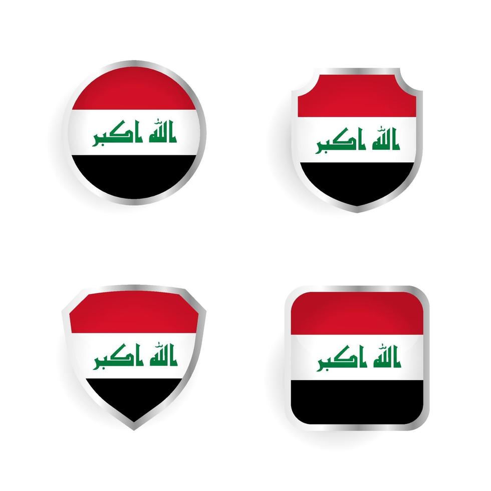 collection d'insignes et d'étiquettes de pays irak vecteur