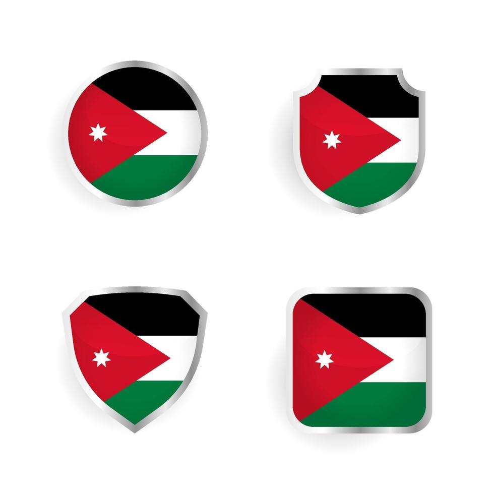 collection d'insignes et d'étiquettes de pays jordanie vecteur