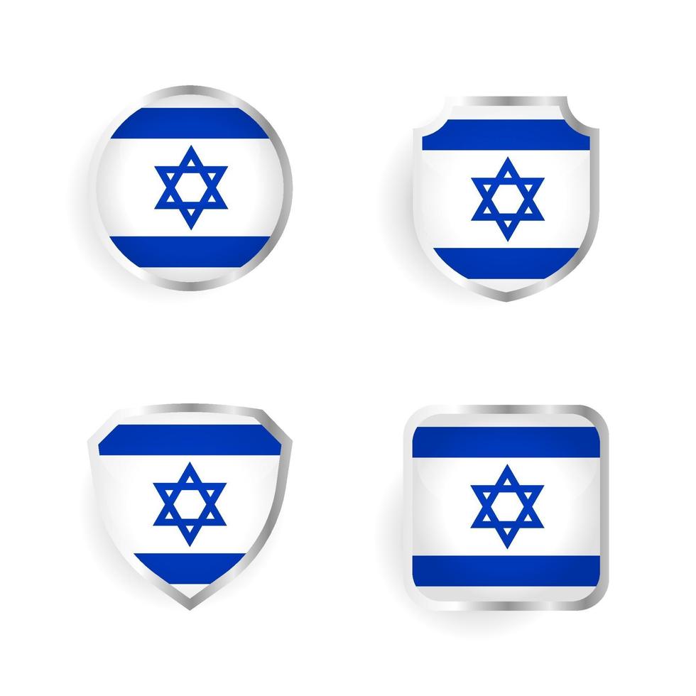 collection d'insignes et d'étiquettes de pays d'israël vecteur
