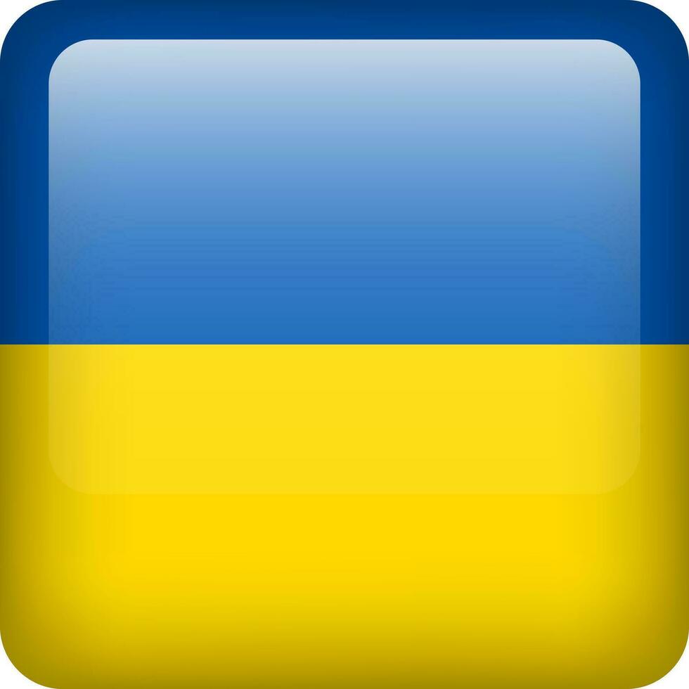 Ukraine drapeau bouton. carré emblème de Ukraine. vecteur ukrainien drapeau, symbole. couleurs et proportion correctement.