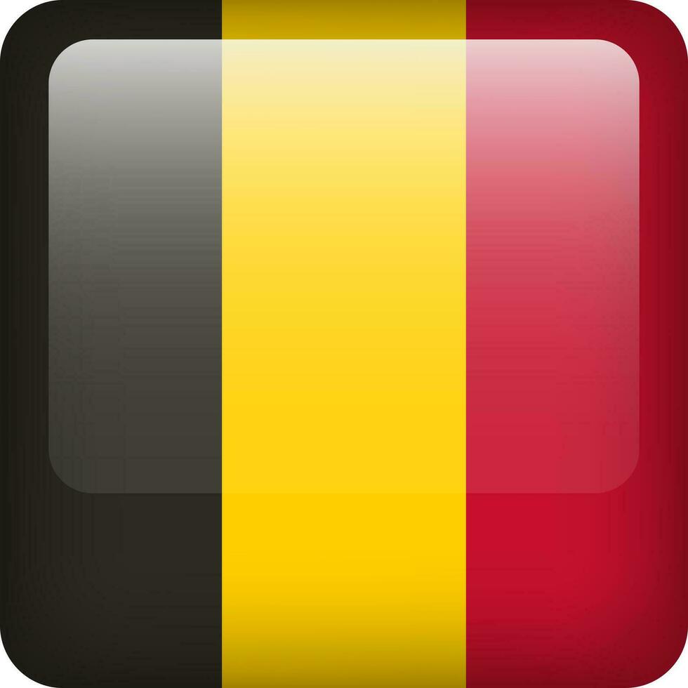 Belgique drapeau bouton. carré emblème de Belgique. vecteur Belge drapeau, symbole. couleurs et proportion correctement.