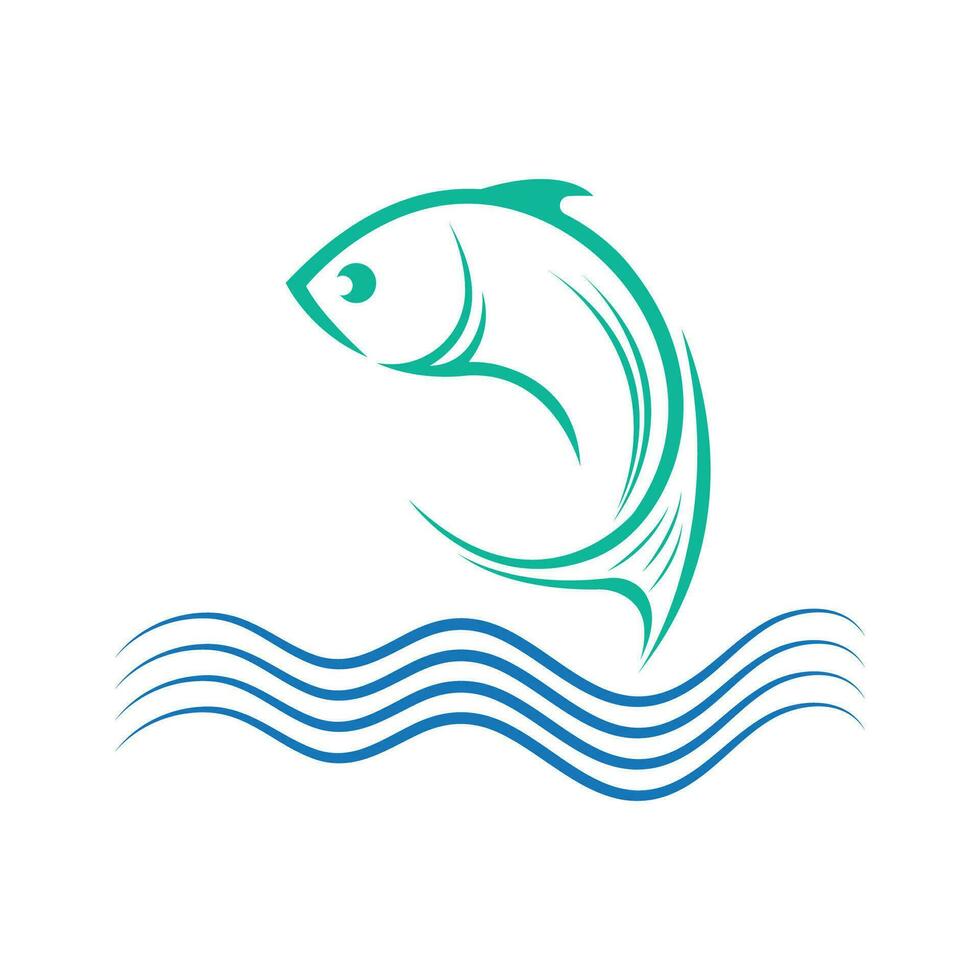 modèle de logo de poisson vecteur