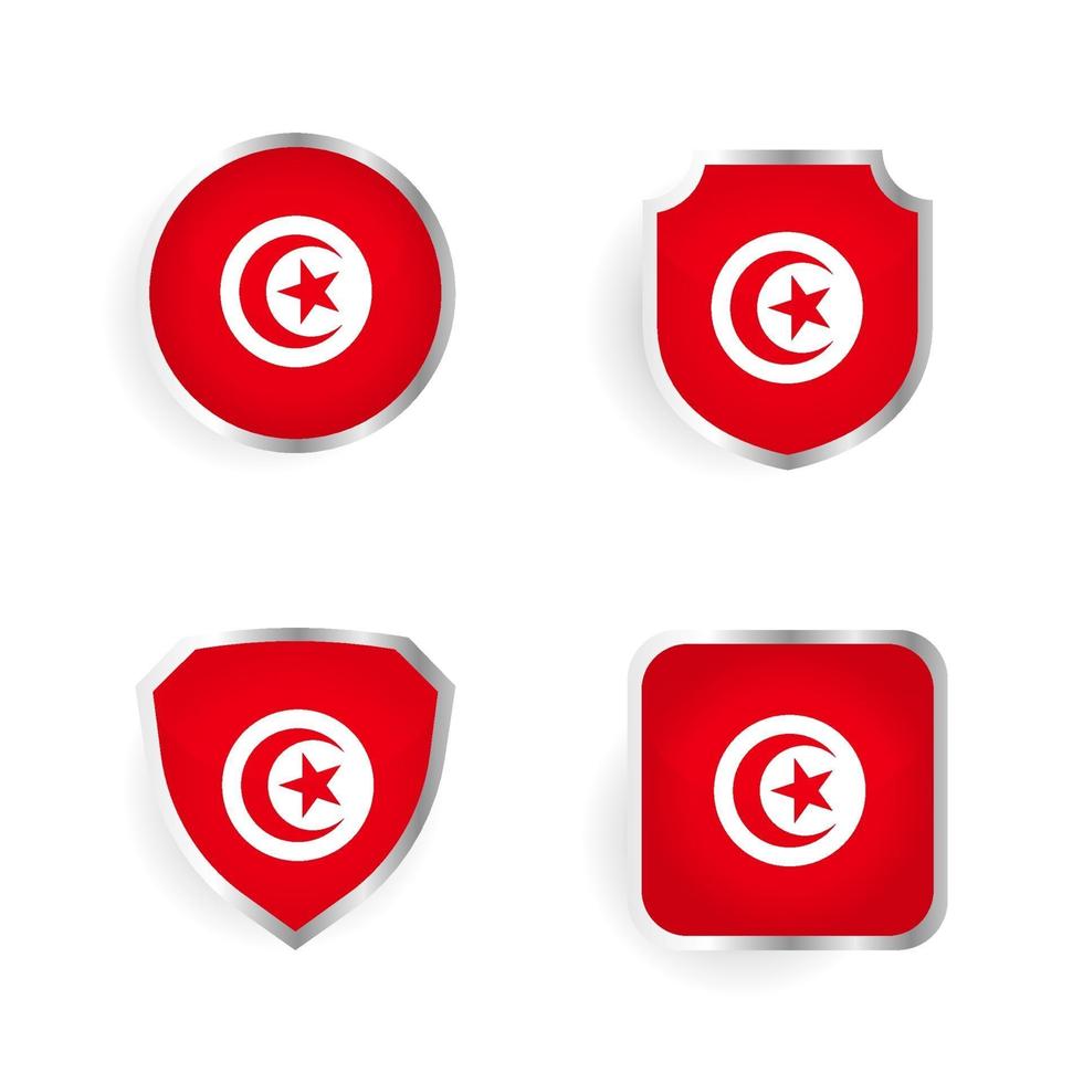 collection d'insignes et d'étiquettes de la tunisie vecteur