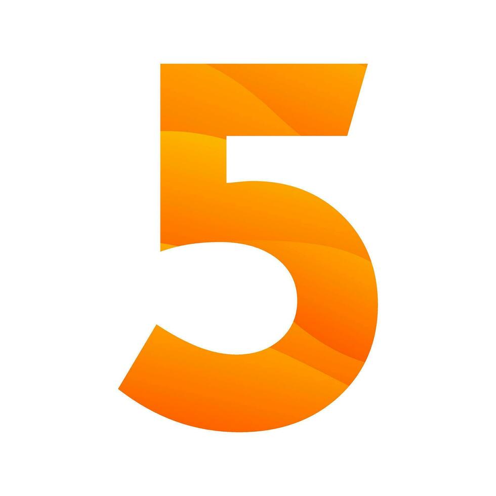 nombre 5 pente icône logo conception vecteur