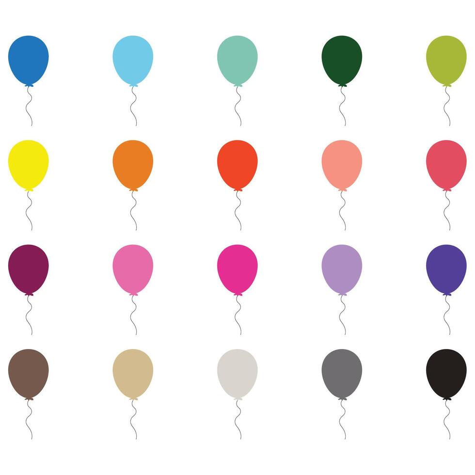 Facile des ballons conception clipart dessin animé ensemble vecteur