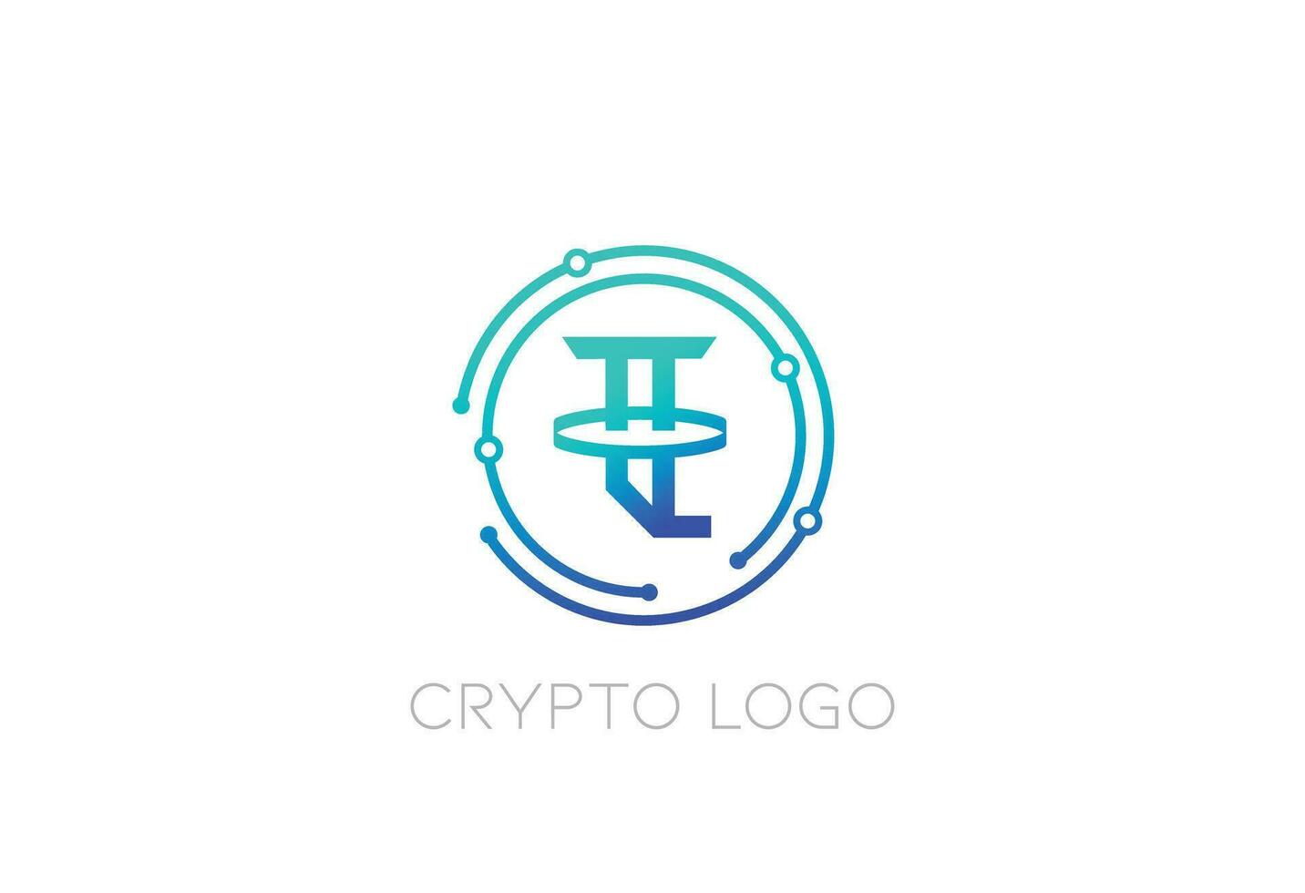crypto devise logo dans technologie vecteur