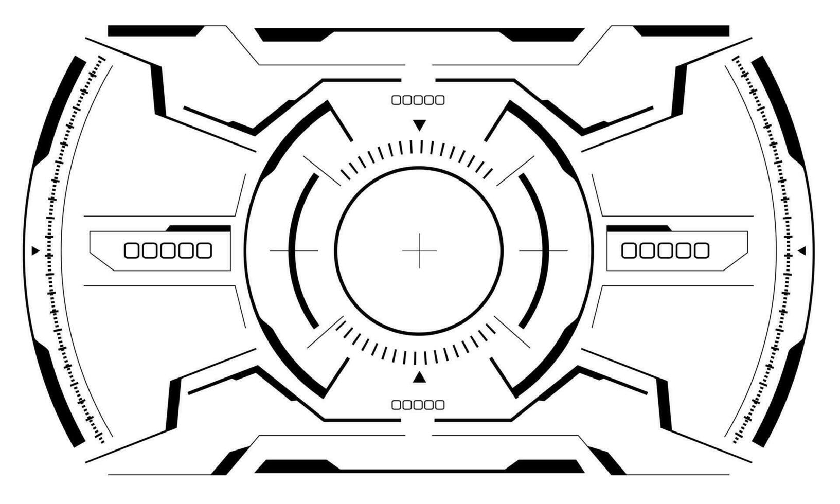 hud science-fiction interface écran vue blanc géométrique sur rouge conception virtuel réalité futuriste La technologie Créatif afficher vecteur