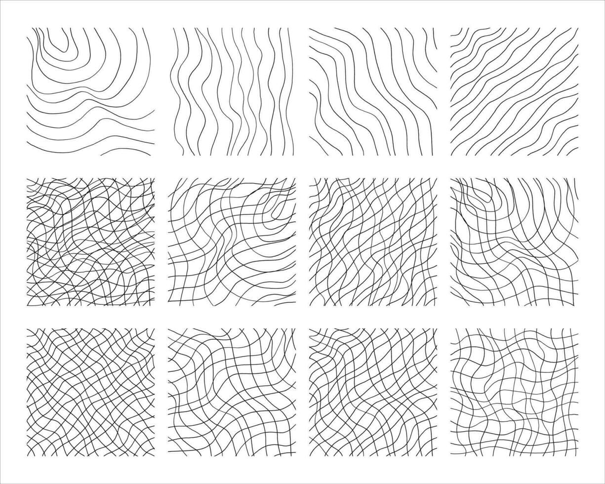 manuscrit lignes et coups dans différent modes. parfait pour caractères et texture. vecteur illustration