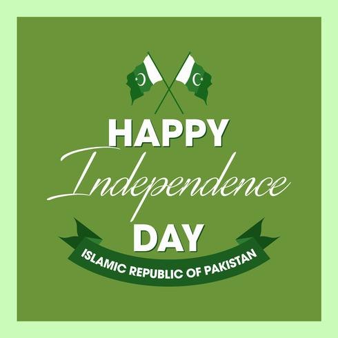 Joyeux jour de l&#39;indépendance 14 août Pakistan Carte de vœux vecteur