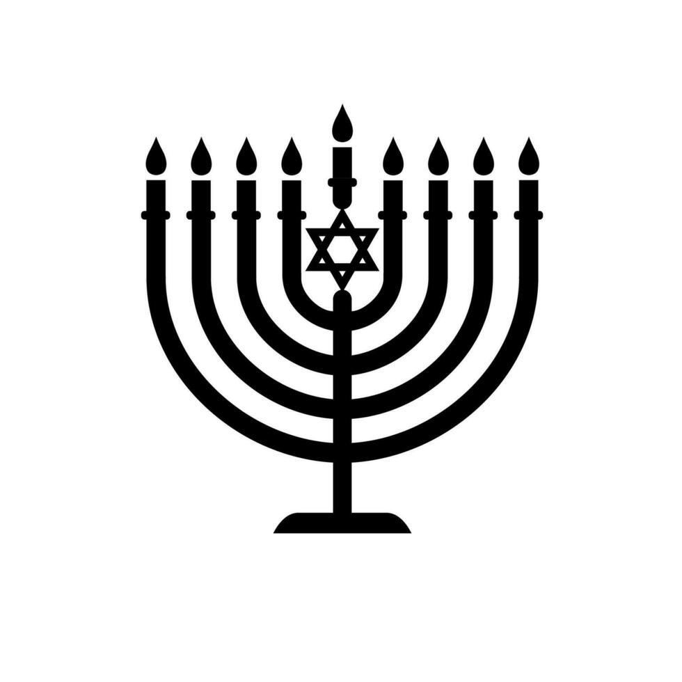 Hanoukka menorah emblème vecteur