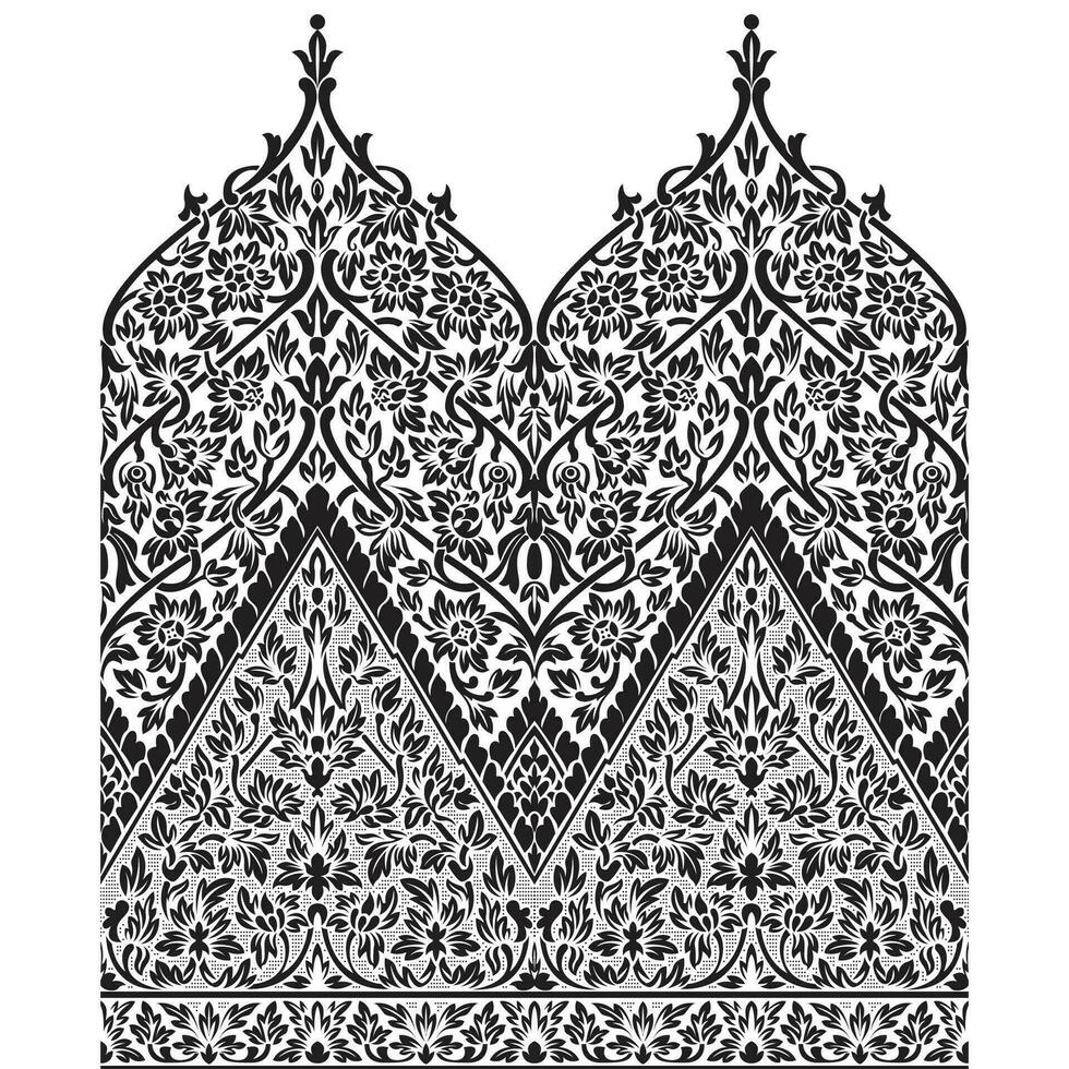 un complexe noir et blanc dessin avec détaillé motifs et dessins vecteur