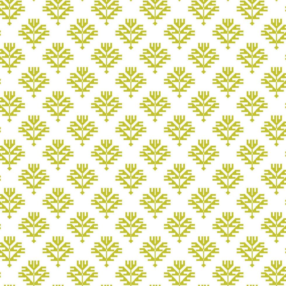 une vibrant modèle avec blanc et Jaune teintes et délicat feuille motifs vecteur